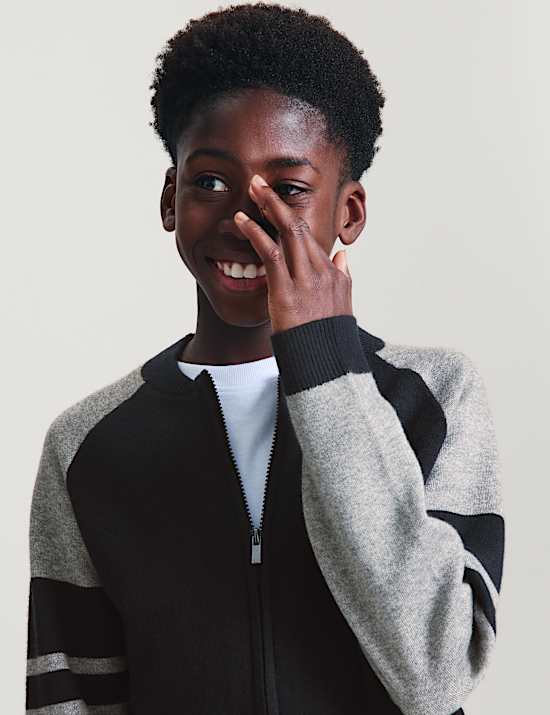 Knitted Bomber Style Cardigan (6-16 Yrs)