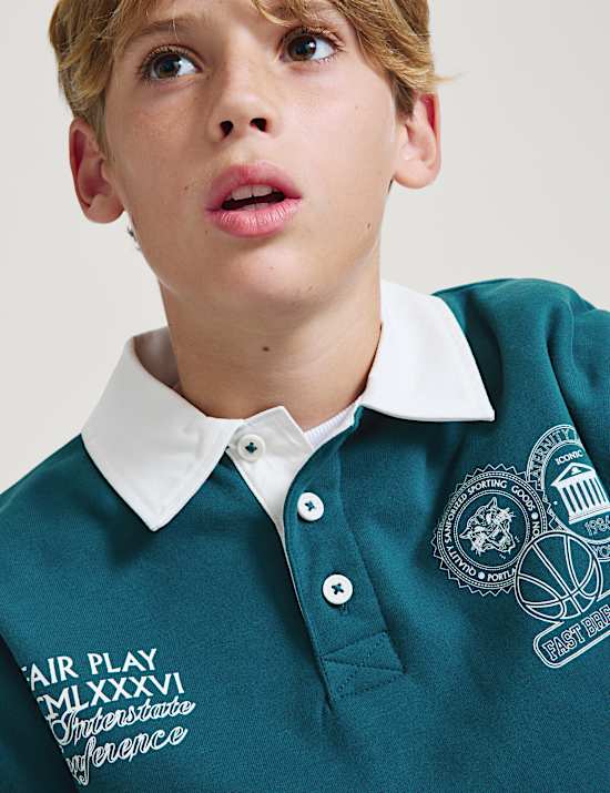 Cotton Rich Rugby Sweatshirt (6-16 Yrs)