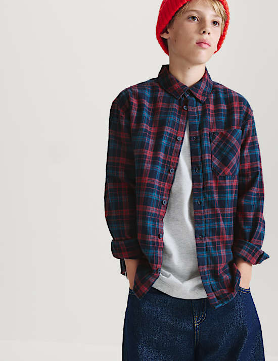 Pure Cotton Checked Shirt (6-16 Yrs)