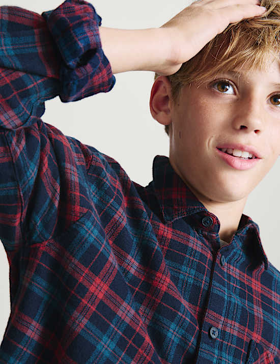 Pure Cotton Checked Shirt (6-16 Yrs)