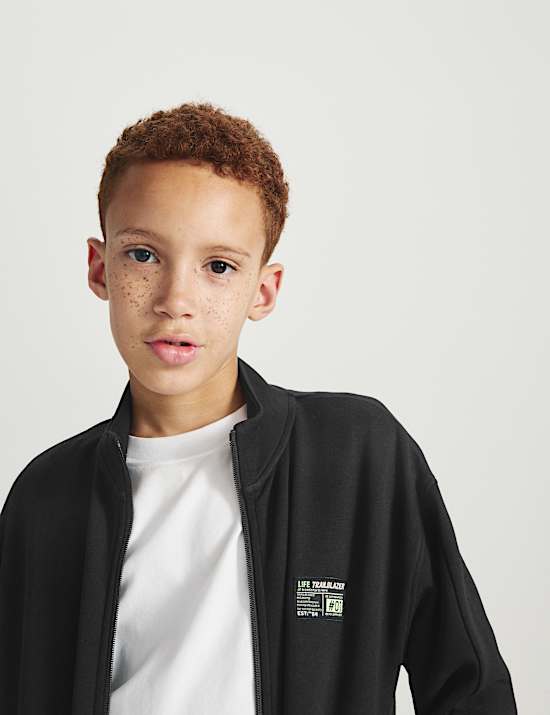 Sudadera de algod&oacute;n con cremallera (6-16 a&ntilde;os)