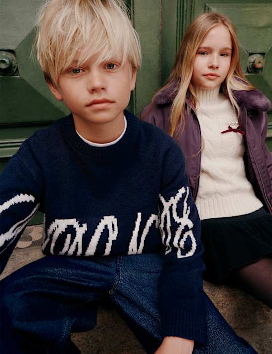 Graphic Knitted Jumper (6-16 Yrs)