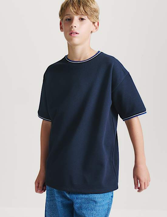 Cotton Blend Pique T-Shirt (6-16 Yrs)