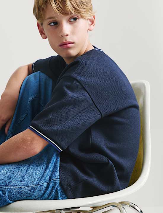 Cotton Blend Pique T-Shirt (6-16 Yrs)