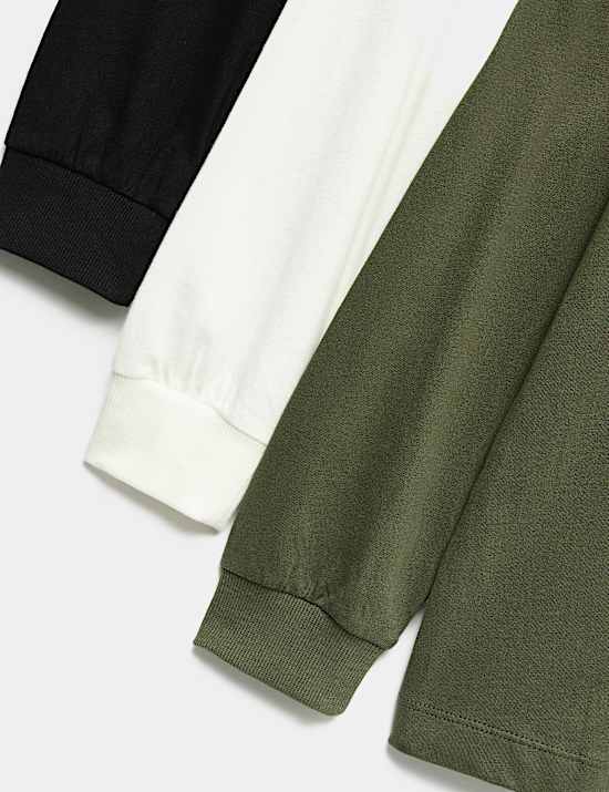 Lot de 3 tops en coton coloris uni (du 6 au 16 ans)