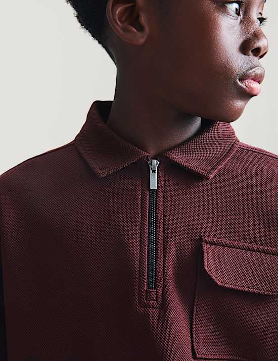 Cotton Blend Pique Polo Shirt (6-16 Yrs)