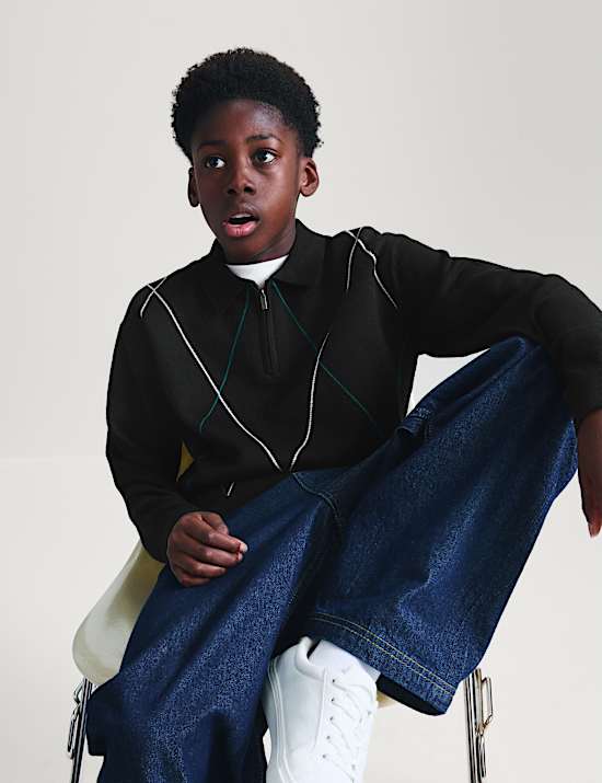 Knitted Argyle Polo Shirt (6-16 Yrs)
