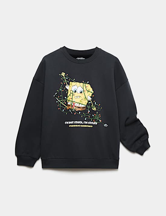 Sweat-shirt en coton &agrave; motif Spongebob Squarepants&trade;