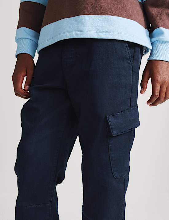 Pantalon cargo en coton extensible (du 6 au 16 ans)