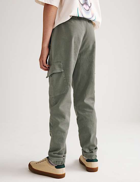 Cotton Rich Stretch Cargo Trousers (6-16 Yrs)