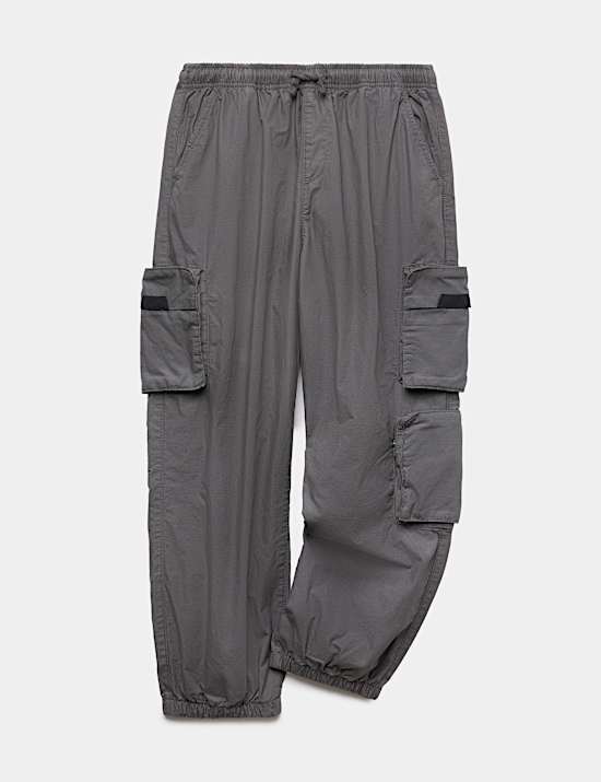Pure Cotton Cargo Trousers (6-16 Yrs)