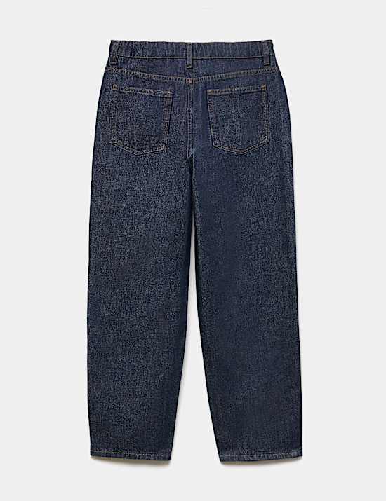 Pure Cotton Barrel Leg Jeans (6-16 Yrs)