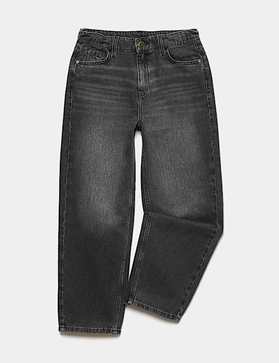 Pure Cotton Barrel Leg Jeans (6-16 Yrs)