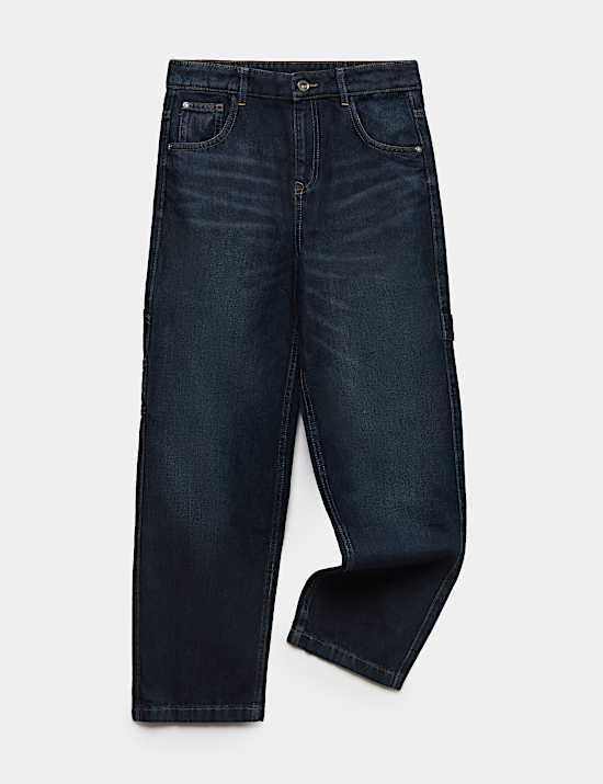 Pure Cotton Baggy Carpenter Jeans (6-16 Yrs)
