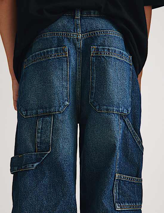 Pure Cotton Baggy Carpenter Jeans (6-16 Yrs)