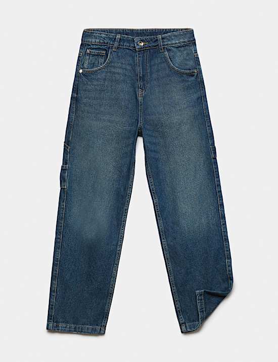 Pure Cotton Baggy Carpenter Jeans (6-16 Yrs)