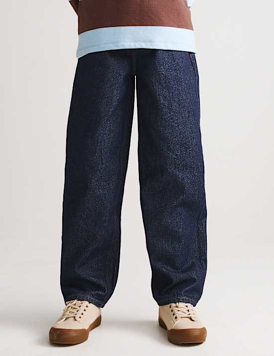 Relaxed Baggy Pure Cotton Jeans (6-16 Yrs)