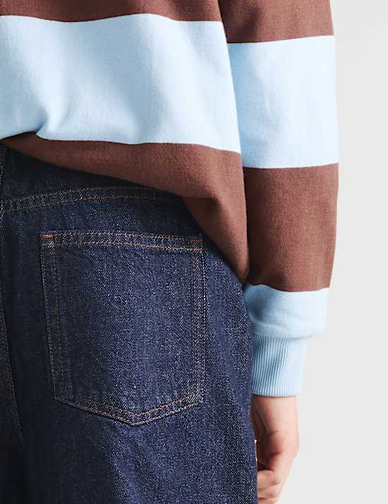 Relaxed Baggy Pure Cotton Jeans (6-16 Yrs)