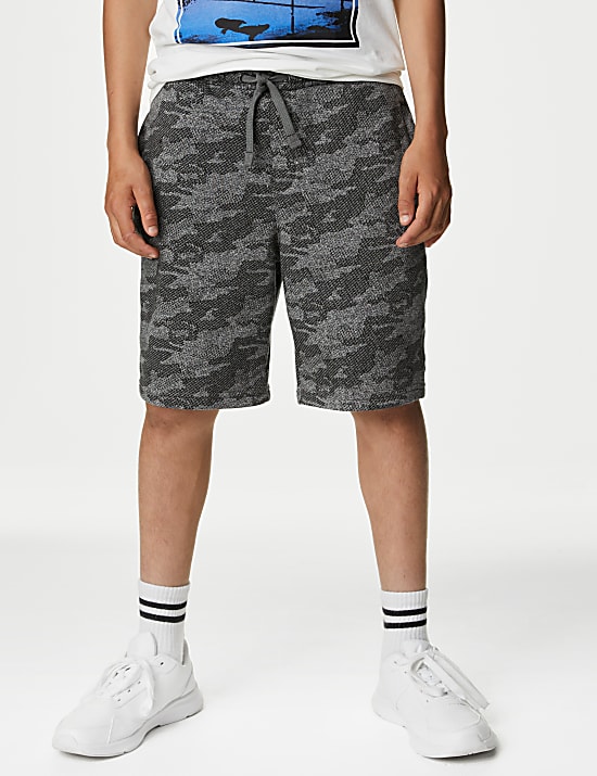 Shorts mit hohem Baumwollanteil und Camouflagemuster (6–16 J.)