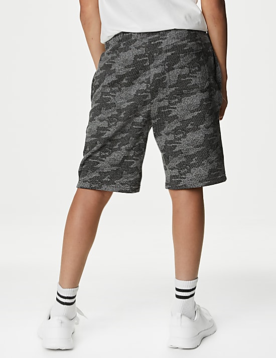 Shorts mit hohem Baumwollanteil und Camouflagemuster (6–16 J.)