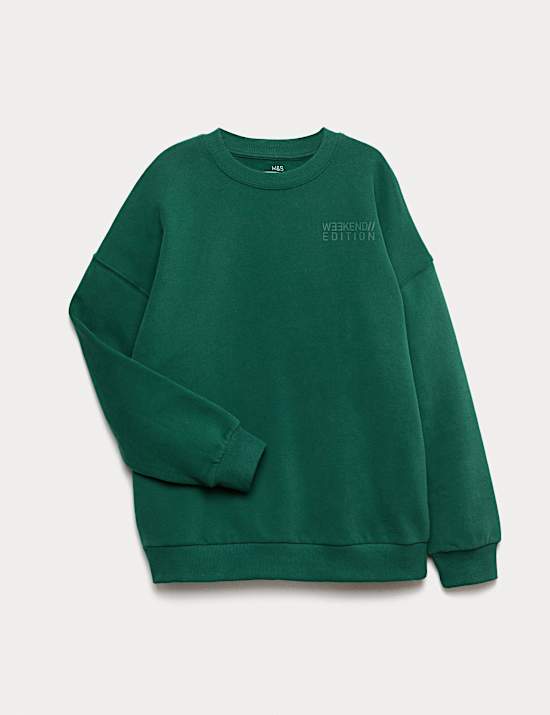 Cotton Rich Slogan Sweatshirt (6-16 Yrs)