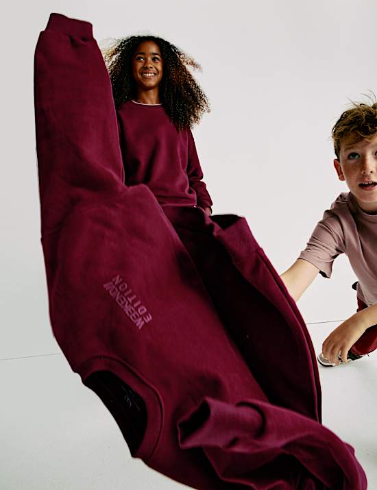 Katoenrijke sweater met opschrift (6-16 jaar)