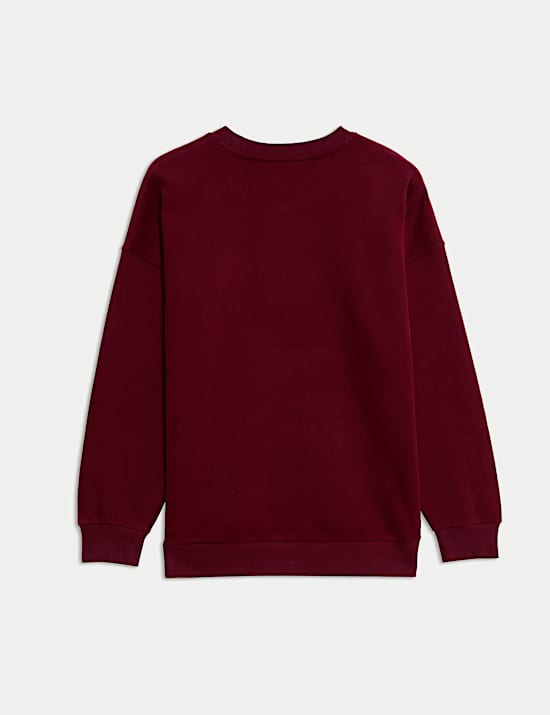 Katoenrijke sweater met opschrift (6-16 jaar)