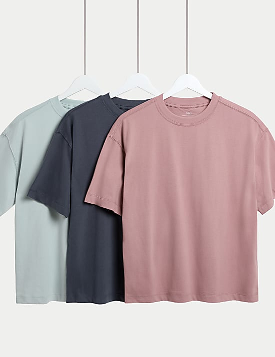 3pk Pure Cotton T-Shirts (6-16 Yrs)
