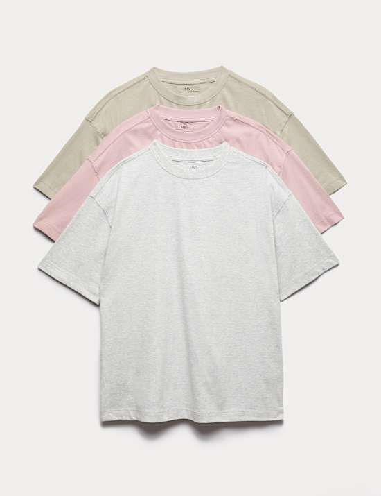 Lot de 3 t-shirts 100 % coton (du 6 au 16 ans)