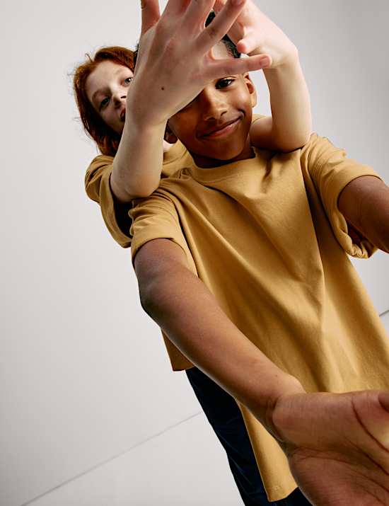 &Mu;&omicron;&nu;ό&chi;&rho;&omega;&mu;&omicron; T-Shirt &alpha;&pi;ό 100% &beta;&alpha;&mu;&beta;ά&kappa;&iota; (2-16 &epsilon;&tau;ώ&nu;)