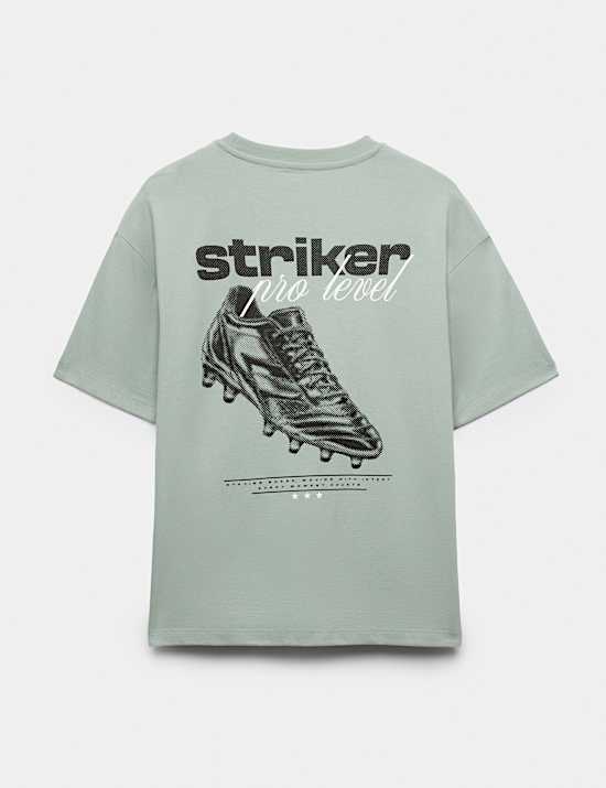 Pure Cotton Football Graphic T-Shirt