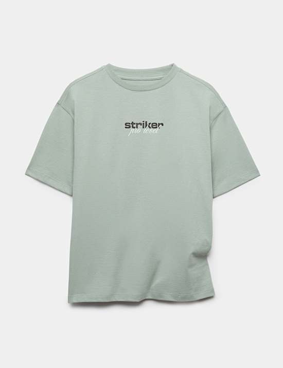 Pure Cotton Football Graphic T-Shirt
