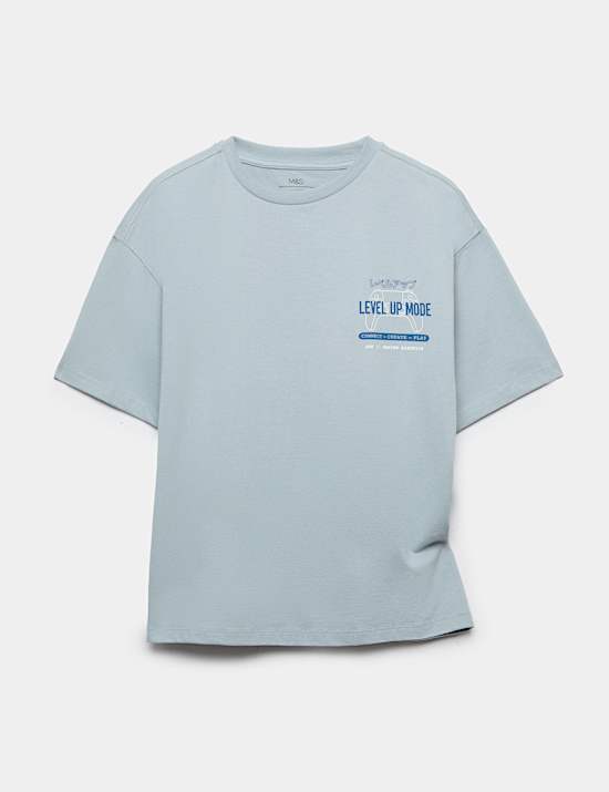 Pure Cotton Graphic Round Neck T-Shirt