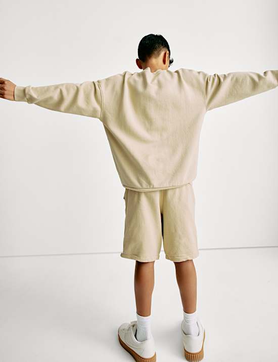 2pc Pure Cotton Graphic Sweatshirt and Shorts (2-16 Yrs)