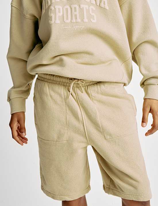 2pc Pure Cotton Graphic Sweatshirt and Shorts (2-16 Yrs)