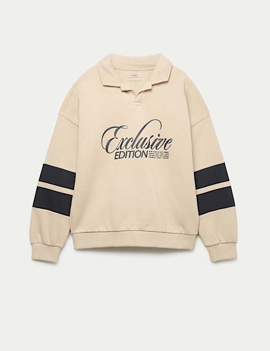 Cotton Rich Graphic Rugby Top (6-16 Yrs)