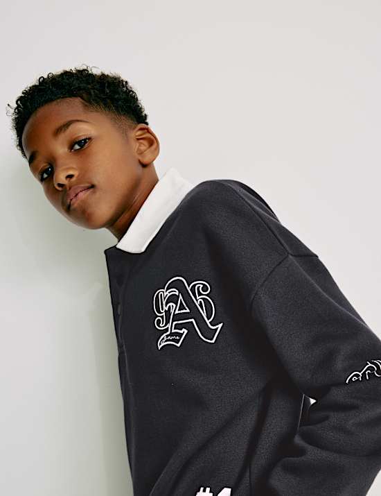 Cotton Rich Rugby Sweatshirt (6-16 Yrs)