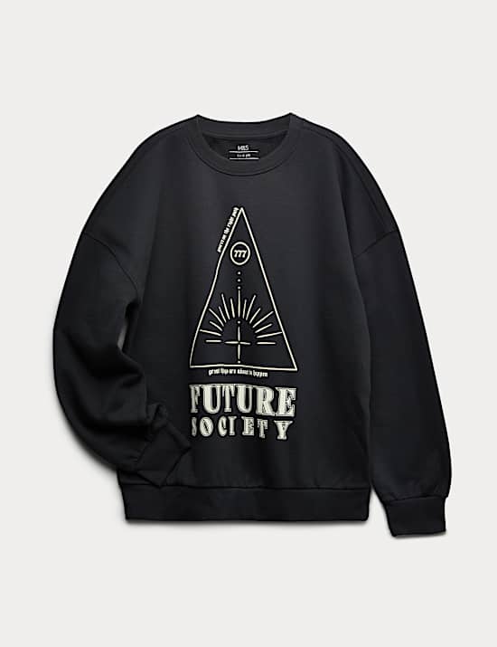 Cotton Rich Graphic Sweatshirt (6-16 Yrs)