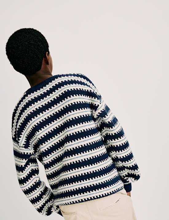 Pull en maille de coton &agrave; rayures (du 2 au 16 ans)