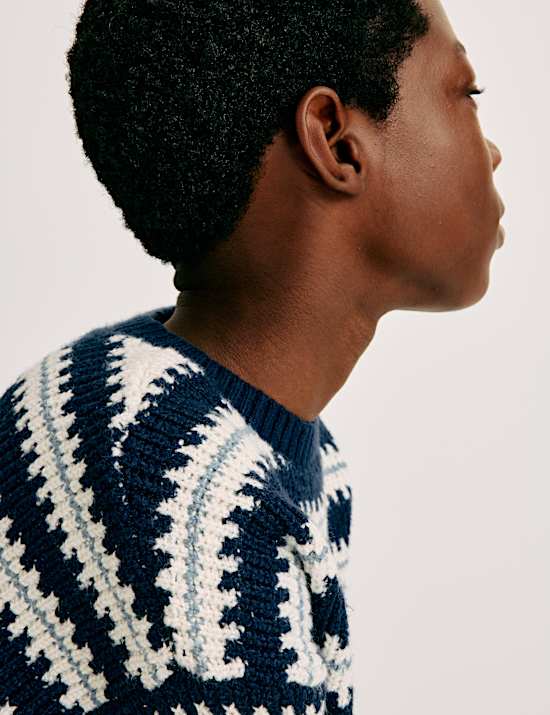 Pull en maille de coton &agrave; rayures (du 2 au 16 ans)