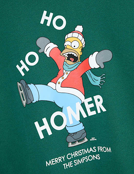 Sweat-shirt de Noël en coton à motif The Simpsons™ (du 6 au 16 ans)
