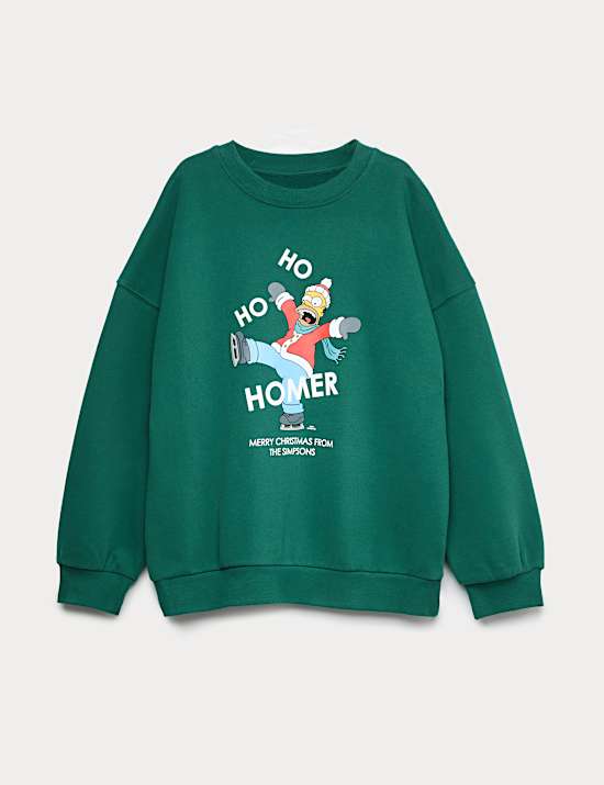 Sweat-shirt de Noël en coton à motif The Simpsons™ (du 6 au 16 ans)