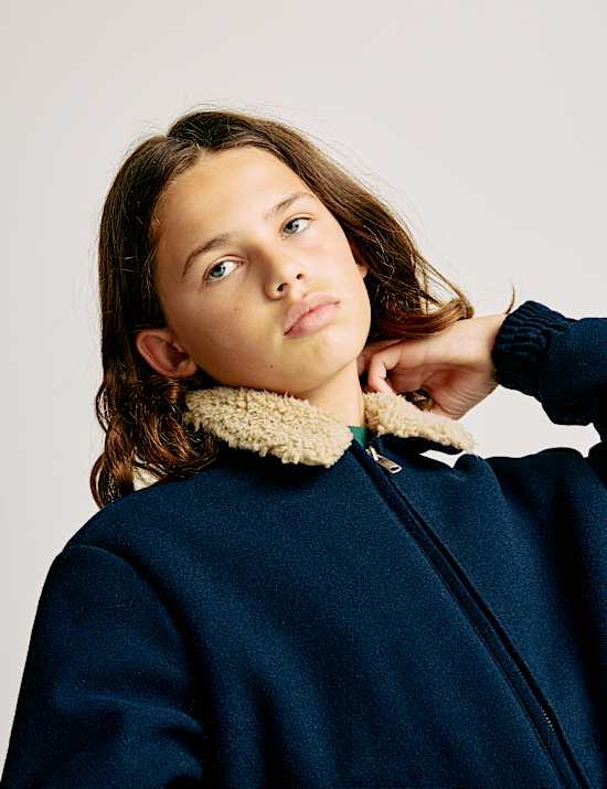 Borg Lined Bomber Jacket (6-16 Yrs)