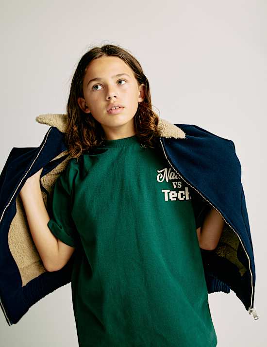 Borg Lined Bomber Jacket (6-16 Yrs)