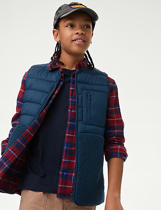 Borg Quilted Gilet (6-16 Yrs)