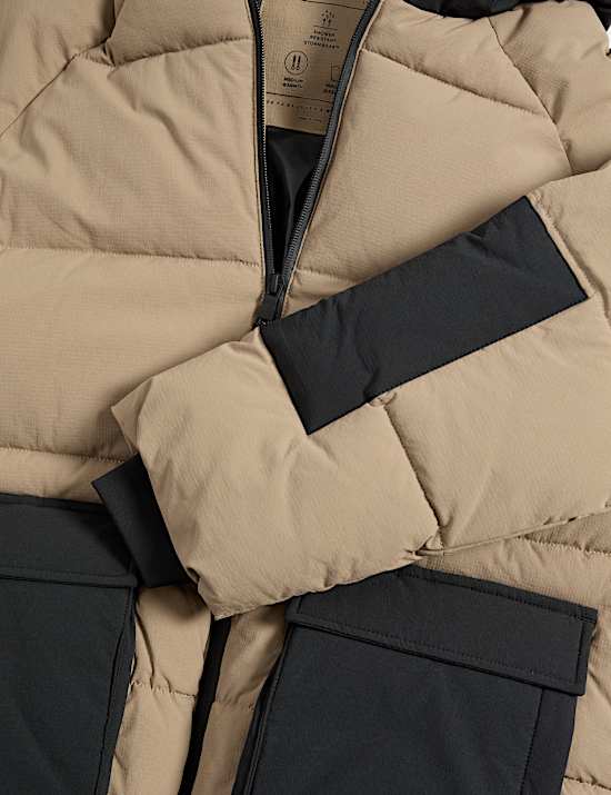 Padded Hooded Colour Block Coat (6-16 Yrs)