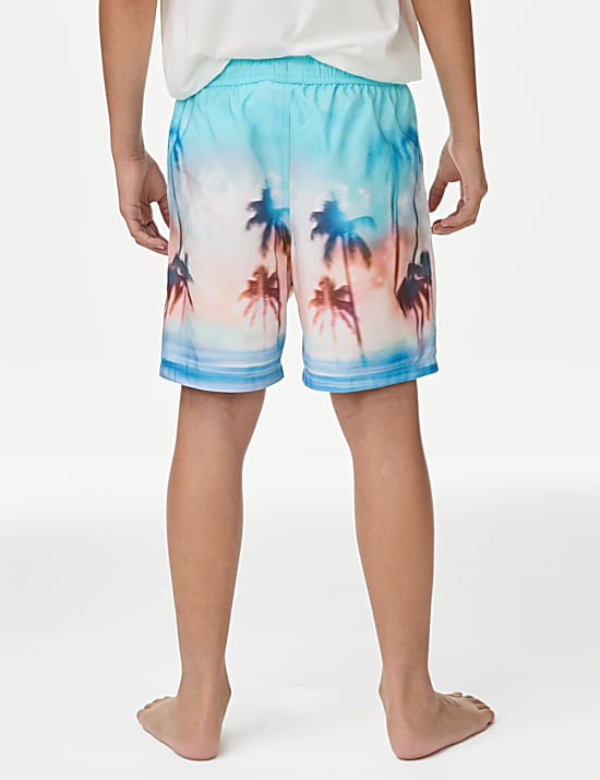 Palm Print Swim Shorts (6-16 Yrs)