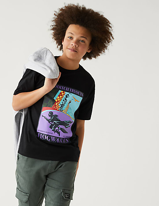 Pure Cotton Harry Potter&trade; Quidditch T-Shirt (6-16 Yrs)