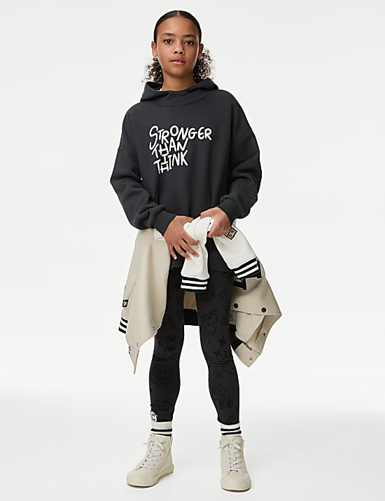 Hoodie Bahan Katun Motif Slogan (6-16 Thn)