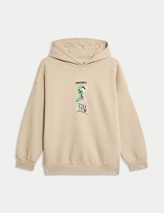Hoodie aus reiner Baumwolle mit Minecraft™-Motiv (6–16&nbsp;J.)